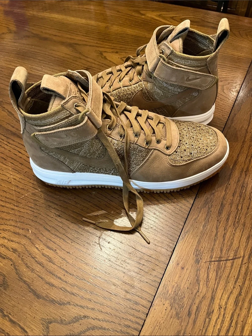 Nike Lunar Force 1 Flyknit Workboots in flax, size 13